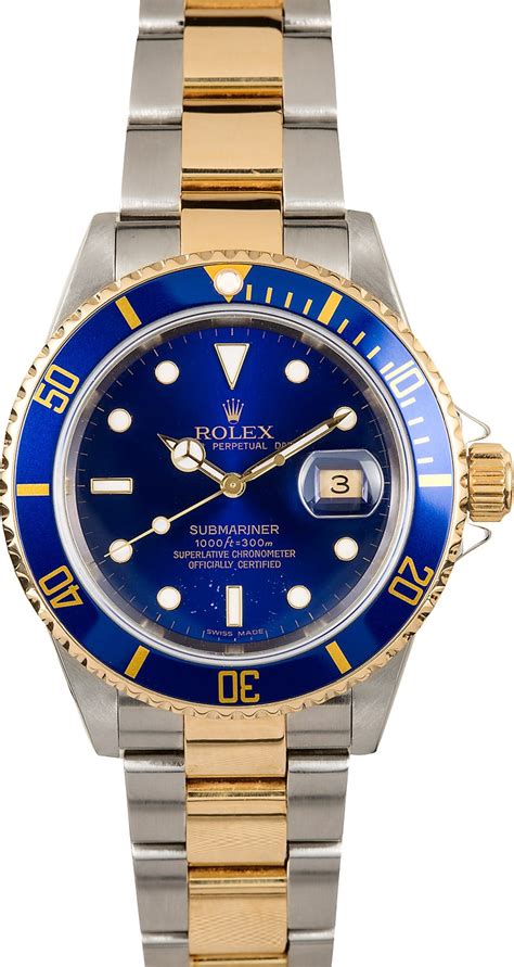 rolex submariner blue pre-owned 16613|rolex submariner 16613 review.